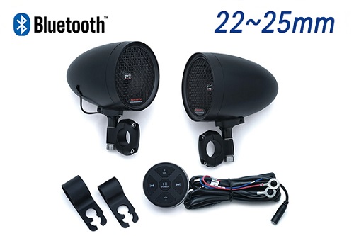 쿠리야킨(Kuryakyn) RoadThunder Speaker Pods &amp; Bluetooth Audio Controller by MTX, Satin Black (로드썬더 스피커 블랙-블루투스) 2713